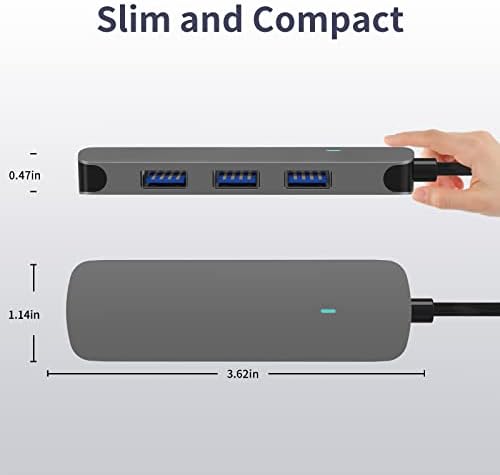 MENHHIGH HUB USB HUB 4-PORT HUB DE USB PARA LAPTOP MÚLTIPLO USB SPLITTER USB PORT Expander Dongle Charging suportado para MacBook,