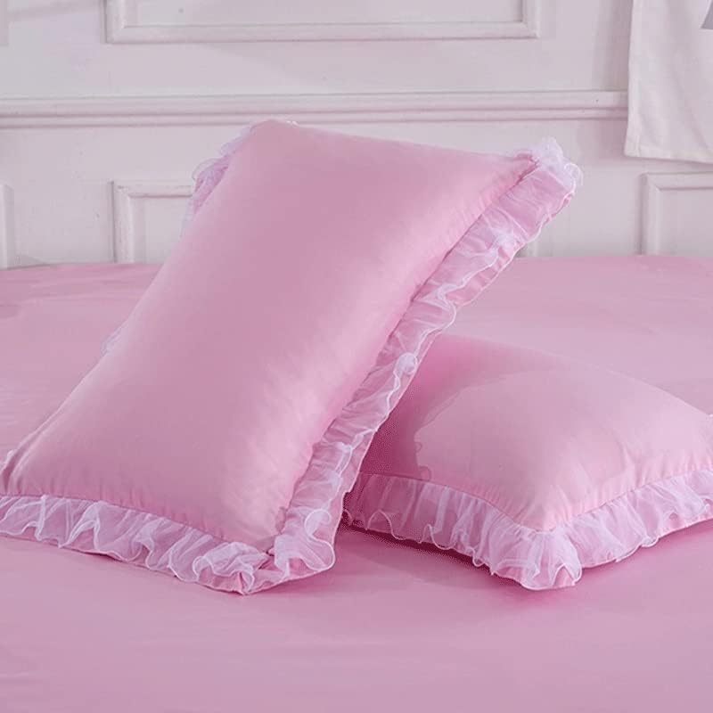 N/A Rosa Lacas de renda de renda rosa Saias de cama colorida Campa colorida lençóis sem deslizamento sem fronha
