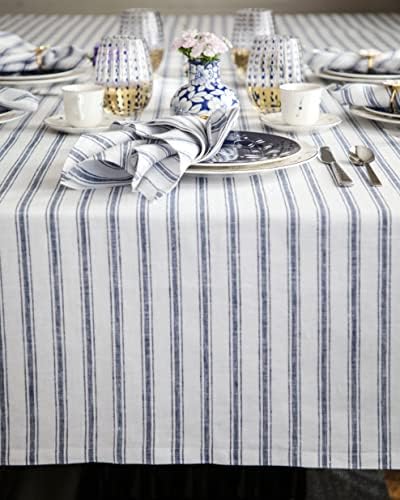 Toalha de mesa de linho em casa Solino 60 x 120 polegadas - Tocada de mesa de retângulo de linho pura para o verão, festa, jantar,