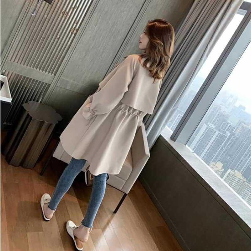 Hsqibaoer coreano casual casual casaco sólido sólido plus size tamanho midi comprimento duplo quebra-vento elegante lady outumn siderterwear