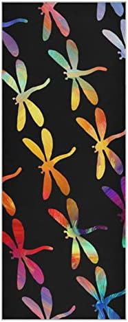 Aunstern Yoga Blanket Dragonfly-Colorful-Art-Art Tonto Toalha de Yoga Mat Toalha