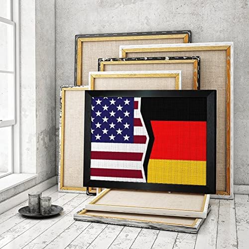 Estados Unidos e Alemanha Bandeiras Round Drill Diamond Painting Kits com estrutura pendurada arte de imagens para casa de decoração de parede em casa