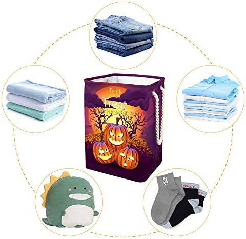 Truque ou truque de abóbora ou tratamento de abóbora de abóbora unicey cesto de lavanderia dobrável para cesto de berçário e quarto de crianças