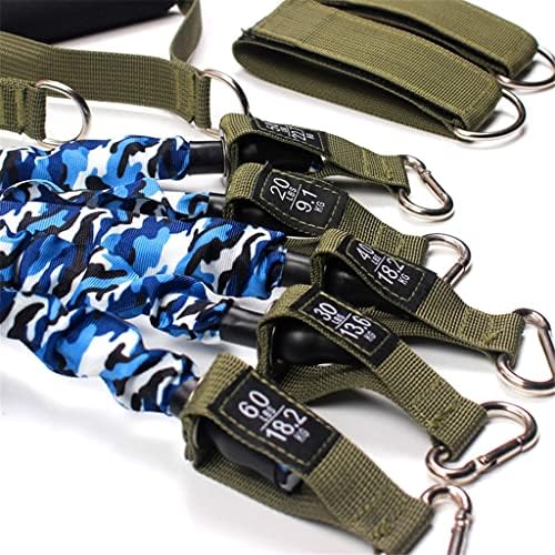 11 PCS/SET TPE Banda de resistência de látex Camouflage Anti-Break Fitness Training Belt com tubo elástico de ginástica de borracha de haste de haste