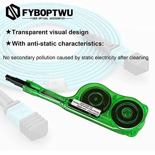 Fyboptwu - 1 pacote caneta de limpeza de fibra óptica para MTP MPO Conector Fiberpic Cleaner Ferramentas de limpeza, até 600 limpeza, verde