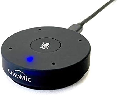 Crispmic®-Conference: Microfone de matriz USB alimentado por AI para todos os aplicativos de videoconferência, foco de voz de 360 ​​°, rastreamento e captura mais cancelamento de ruído para pequenas e grandes salas de conferências