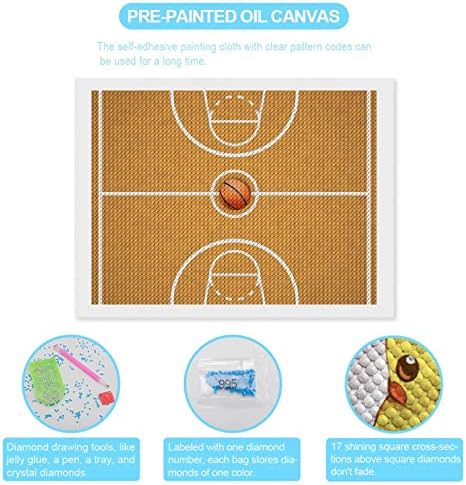 Kits de pintura de diamante na quadra de basquete 5d broca completa de broca completa decoração de parede para adultos 12 x16