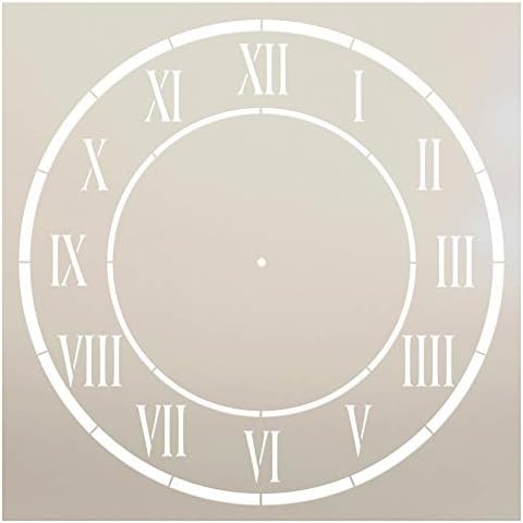 Relógio D'Anjou estêncil por Studior12 | Relógio de números romano Arte do rosto | Pequeno modelo Mylar reutilizável | Pintura,