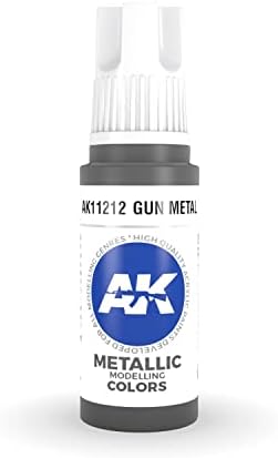Ak -interativo 3rd Gen Acrylic Gun Metal 17ml - Modelo de tintas e ferramentas de construção # 11212