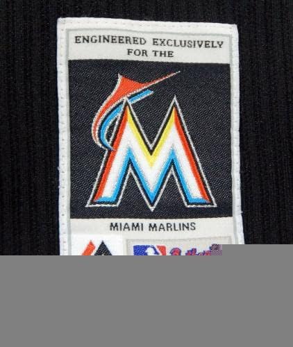 2014-16 Miami Marlins Kevin Randel 41 Game usou Black Jersey St BP 48 DP18467 - Jogo usou camisas da MLB