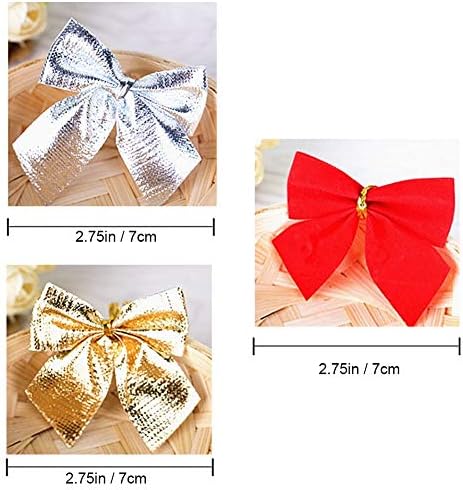 Meioro Christmas Bows Ornamentos para fitas de árvore de Natal
