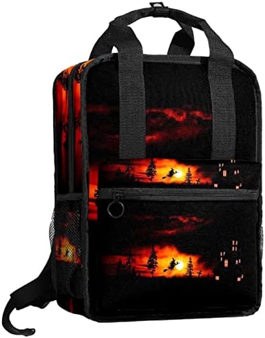 Tbouobt Travel Mackpack Laptop Laptop Casual Mochila Para Mulheres Homens, Halloween Witch Castle