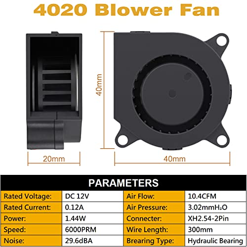 Clelo 4 pacote 4020 ventiladores de soprador DC 12V Rolução hidráulica de alta velocidade Micro ventilador 3D Substituição da impressora,