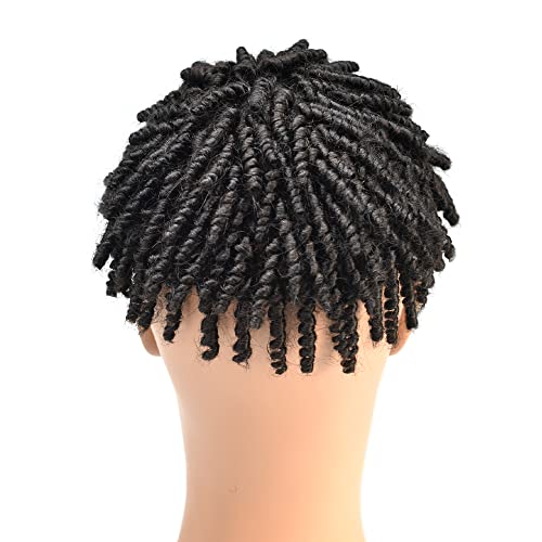 Healthlif Afro Crochet Braids Toupee para homens negros Toupe de cabelo humano afro -americano Branças brasileiras unidade de cabelo humano para homens negros Men Men Afro Sistema de Reposição de Cabelo