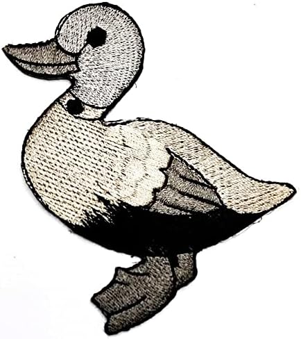Kleenplus 2pcs. Cinzeiro de pato cinza Ferro bordado de crachá em costura no emblema para jaquetas calças calças mochilas roupas adesivas de pato Ducking Patches de desenhos animados reparos decorativos
