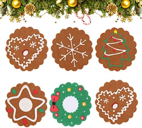AMOSFUN Chirtmas Decor 6 PCs Coasters de Natal Mats de tecidos não tecidos Pontos de mesa canecas de garrafa para decoração de casa de clube de restaurantes em casa decoração