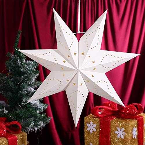 Besportble 7 Ponto Star Lanterna Papel Snowflake Lanterna de teto Lanterna de estrela para o casamento Decoração de festa de Natal
