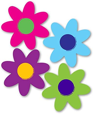 Conjunto de 4 ímã de Flor Bright Flower por Magnet America Dimensões 7 7/8 x 9 1/2 - Dimensões de flores: 4 x 4 feitas