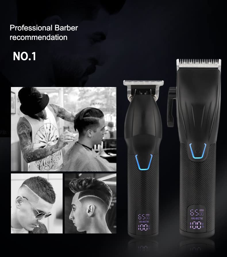Clippers de cabelo para homens, cor de cabelo profissional 2pcs para homens barbeiro aparador elétrico sem fio, apartador de cabelo de baldhead clippers