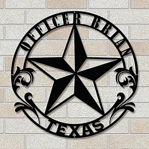 Signativos Sinais de metal estrela personalizados - sinal personalizado do Texas - Nome da família Sign - Presente de inauguração
