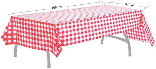 Brichbrow PCs de 2 toalhas de mesa de mesa de mesa de plástico premium vermelho e branco