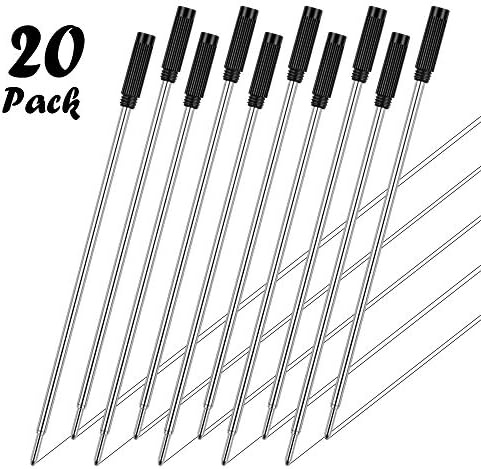 Recarias de caneta esferográfica compatíveis com unibeno 20 pacote de 20 pacote, 1,0 mm de ponto médio-10 preto e 10