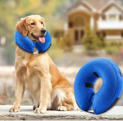 JOM Collar inflável protetor para cães e gatos - o cone de recuperação de animais de estimação suave impede que os cães