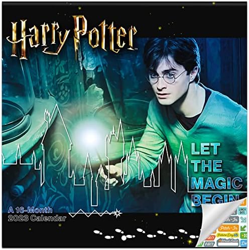 Calendário de Harry Potter 2023 - Deluxe 2023 Harry Potter Mini Calendário Pacote com mais de 100 adesivos de calendário