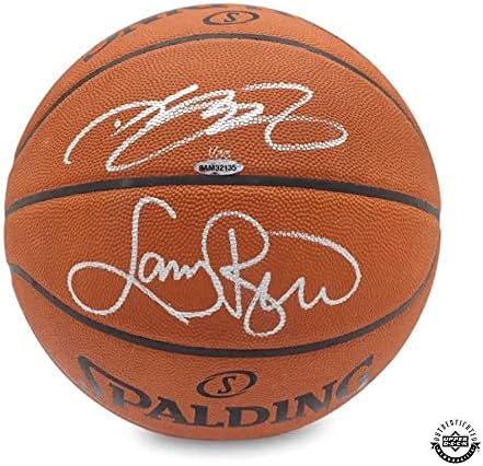 LeBron James & Larry Bird assinou o basquete Spalding - Deck Upper - Basquete Autografado