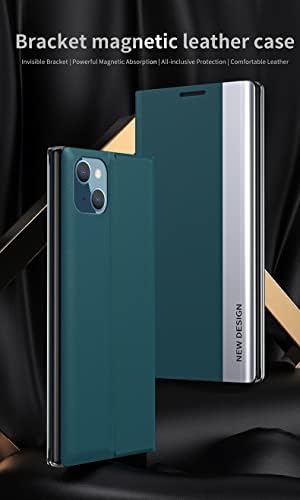 Capa de capa de telefone Compatível com iPhone 13 Magnetic Transluting Plaking Cheatra Case + PC Smart Corpo Full