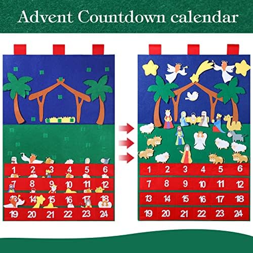 Tatuo natal natividade tecido advento parede calendário natal férias pendurado calendário advento interno sentindo contagem