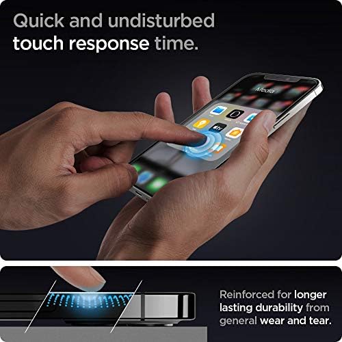 Protetor de tela de vidro temperado com Spigen [GLASTR EZ FIT] e FINO FIT Projetado para iPhone 12 Case / projetado para iPhone