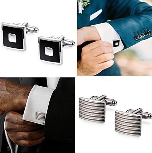 Fibo Steel 4-8 Pares Business Business Classic Cufflinks For Men Unique Cufflink Set Mens