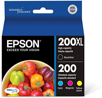 Epson T200 Durabrite Ultra Ink de alta capacidade Black & Standard Cartridge Combo Pack para Expressão Epson e Impressoras de Força de Trabalho, Black and Color Combo Pack