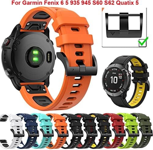 Bkuane Silicone Watch Band para Garmin Fenix ​​7 Smart Watch Redunda Pulseira para Garmin Fenix ​​6 5 Plus 935 945 S60 Strap