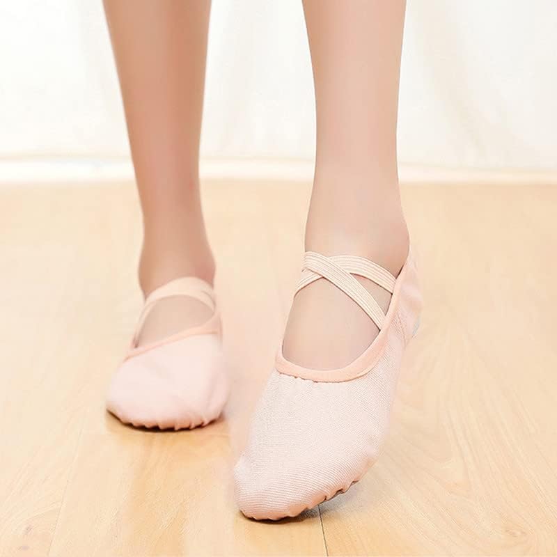 Sapatos de dança de balé feminino chinelos de tela divididos para mulheres meninas/sapatos de prática de ioga para adultos para dançar