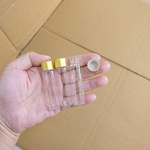 50pcs 0,2 onças frascos vazios garrafa de vidro com tampa de parafuso de cor dourada de alumínio, recipiente de presente líquido selado-