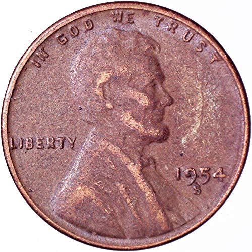 1954 S Lincoln Wheat Cent 1C