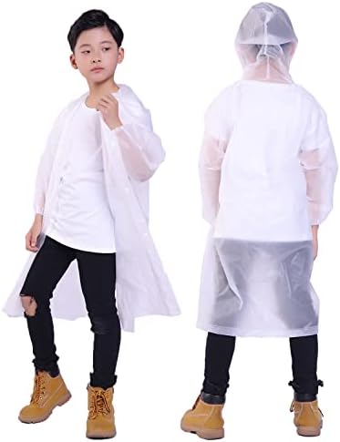 Capa de chuva Makonus para crianças, [pacote de 2] Jaqueta de Poncho de Rain Rain Kids Rain Kids Rain para meninos e meninas