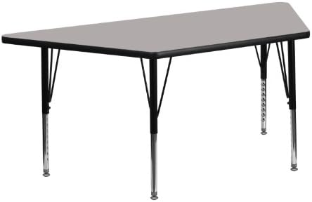 Flash Furniture Wren 22.5''W x 45''l Trapezoid Grey HP Laminate Atividade Tabela - Altura As pernas curtas ajustáveis