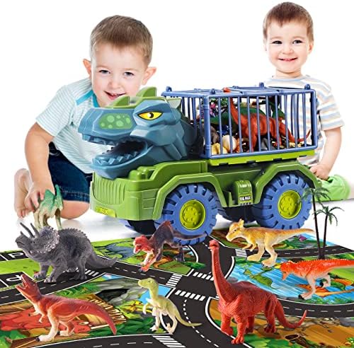 Toys de dinossauros para crianças 2-4, Brinquedos de carro para 2 3 4 4 anos de idade para meninos presentes de aniversário, caminhões