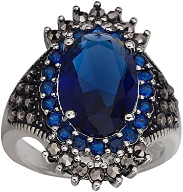 2023 Novo anel preto tailandês vintage Big Jewelry Pomã anel prateado anel de minério de anéis de anel exagerado vermelho anéis