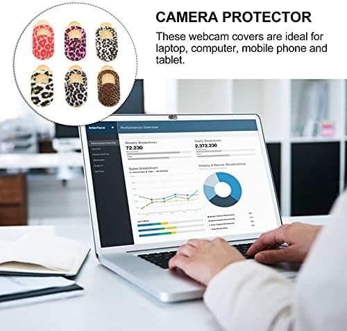 Solustre tablet Protector 6 PCs Capa de webcam Slide Leopard Pattern Smartphone Smartphone Sticker Bloqueador de câmera Tampa de
