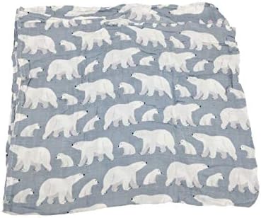 1 PC Polar urso impressão de bebê Swaddle Blanket Set, cobertor de algodão de musselina boutique, meninas e meninos,