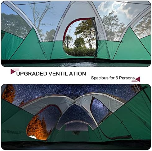 Tenda de acampamento familiar de 6 pessoas Mansader, à prova de vento à prova d'água com chuva de topo, fácil configuração, tenda pop -up para camping ao ar livre viagens