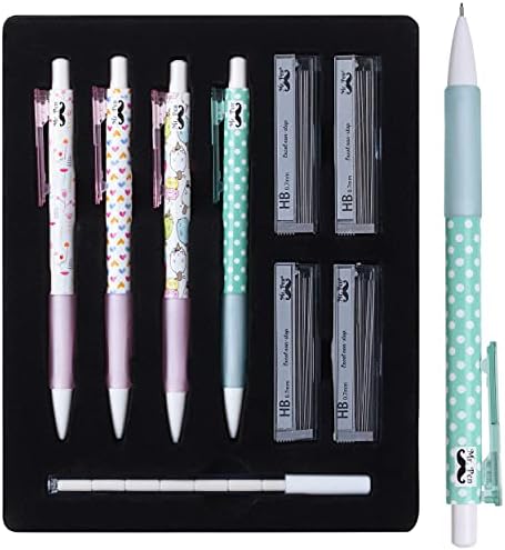 Sr. Pen- Lápis mecânico fofo, 0,7 mm, 16 PCs, lápis mecânicos para meninas, lápis fofos de chumbo, lápis mecânico com chumbo