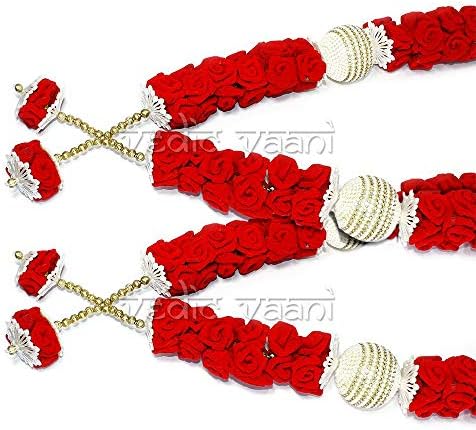 Vaani Vaani Artificial Rose Flowers Designer Garland | Varmala | Haar para a cerimônia de casamento da noiva e noivo