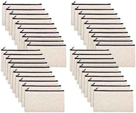 40 PCs 8,3 x 4,7 polegadas em branco Bolsa de artesanato Diy Lápis- Casco de algodão Bill Bill Bolsa Bolsa Cosmética