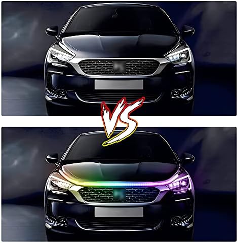 RGB Car capuz de capuz Faixa de luz, UPXSXT 70 polegadas Luzes de carro externo LEDs Cover decoração do motor Faróis Tiras de LED