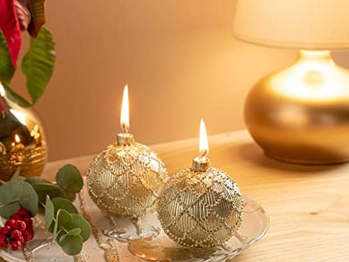Lamodahome Christmas Ball Candle Decorativa 7x7x15cm Gold Ano Novo Ano Novo Série Especial Tabela Centerpieces For Celebration